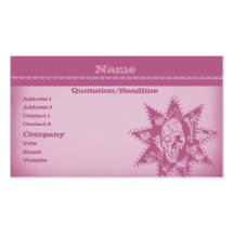 Punk Skull Business Card, Pink