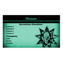 Punk Skull Business Card, Sea Green