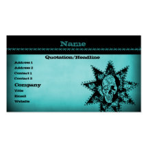 Punk Skull Business Card, Teal