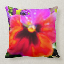 Punked Out Pansy Decorative Pillow