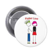 Punker Love Pinback Buttons