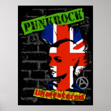 Punkrock - Union jack mohawk Poster