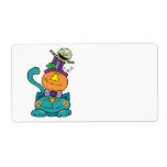 Punpkin monster cat personalized shipping label