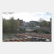 Punts on the River Cam in Cambridge Rectangular Sticker