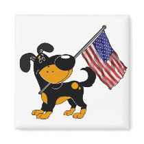 Pup with Flag