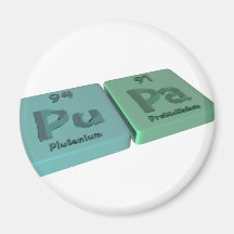 Pupa as Pu Plutonium and Pa Protactinium Fridge Magnet