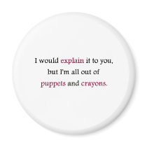 PUPPETS AND CRAYONS FRIDGE MAGNETS