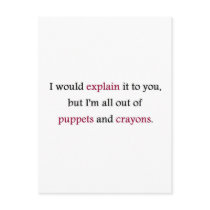PUPPETS AND CRAYONS POSTCARDS