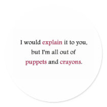 PUPPETS AND CRAYONS STICKER