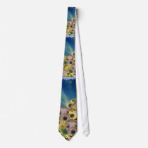 PUPPIES AND FLOWERS (GOLDEN RETRIEVERS) TIE