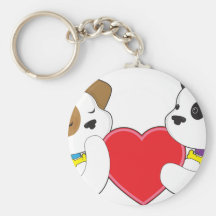 Puppies and Heart Keychains