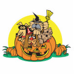 puppies in a pumpkin photo cutout