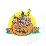 puppies in a pumpkin sticker