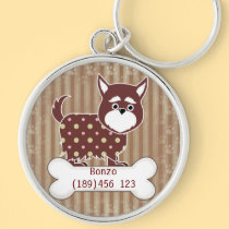 Puppy and Bone Dog ID Tag keychains