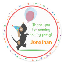 Puppy Birthday Party - Favour Sticker