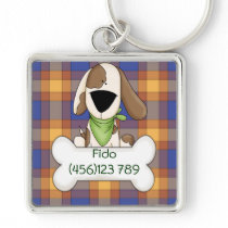 Puppy & Check Dog ID Tag Keychain