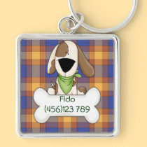 Puppy & Check Dog ID Tag keychains