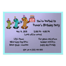 Puppy Dog Birthday Invitaiton Invites