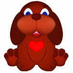Puppy Dog with Red Heart photo sculptures