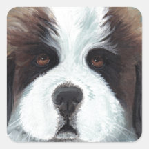 PUPPY EYES SAINT SQUARE STICKER