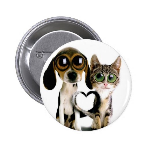 puppy love peace pinback button