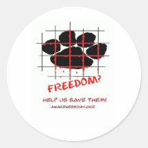 Puppy Mill Awareness Day Round Sticker