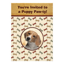 Puppy Party Dog Event Custom Photo Personalized Invitation