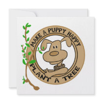 Puppy Plant a Tree T-shirts and Gifts Personalized Invitation