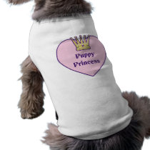 Puppy Princess Heart Crown Doggy Shirt Pet Clothing