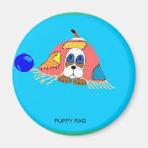 Puppy rag refrigerator magnets