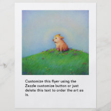 Puppy summer flowers cute happy fun dog art full colour flyer