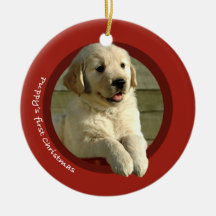 Puppy's First Christmas (Golden Retriever) Christmas Ornaments