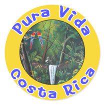 Pura Vida, Costa Rica Round Stickers