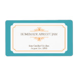 Pure elegance solid teal frame kitchen stickers shipping label