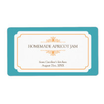Pure elegance solid teal frame kitchen stickers labels