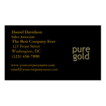 "Pure Gold" Saying Business Card