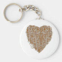 PURE Heart - Gold n Silver Engraved design Key Chain