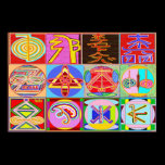 Pure REIKI Healing Art - 12 Symbols posters