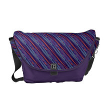 Purle oranges of stripes pattern messenger bag