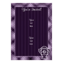 Purple 1st Place Trophy Personalized Invitations