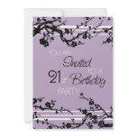 Purple 21st Birthday Party Invitation Card