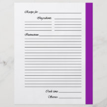 Purple 2-sided Recipe Pages Flyer