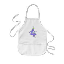 Purple 4th birthday Cartoon. Aprons