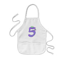 Purple 5th Birthday Cartoon. Aprons