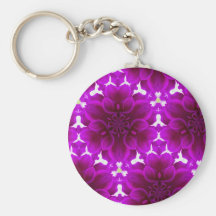 Purple Abstract Dahlia Keychains