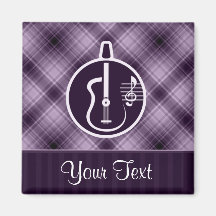 Purple Acoustic Guitar Fridge Magnets