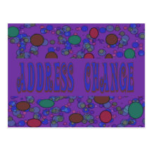 purple address change post cards