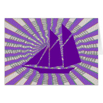 Purple Adventure Sail to Antartica Greeting Cards
