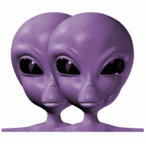Purple Alien Duo Photo Sculpture Keychain