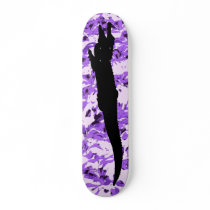 Purple Alligator Flowers Skateboard